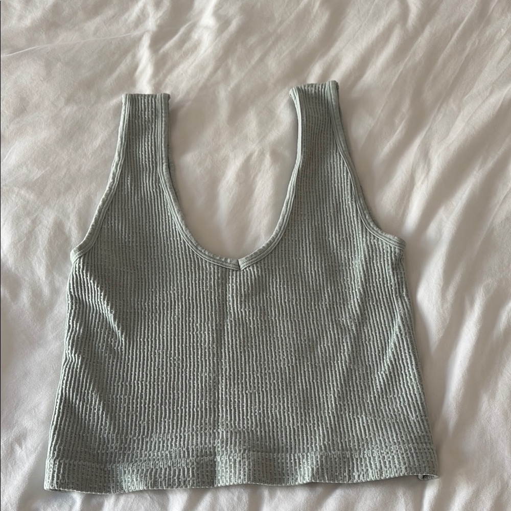 Women's Ribbed Knit Tank Top - Green
